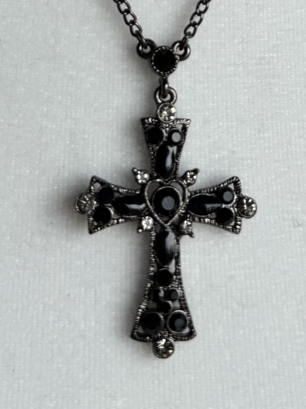 NEW Vintage 1928 jewelry 
Black Cross Pendant Necklace - Women Jewelry